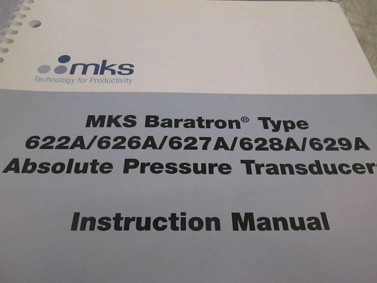 MKS Type 622A/626A/627A/628A/629A Absolute Pressure Trans Manual, 114492-P1, New