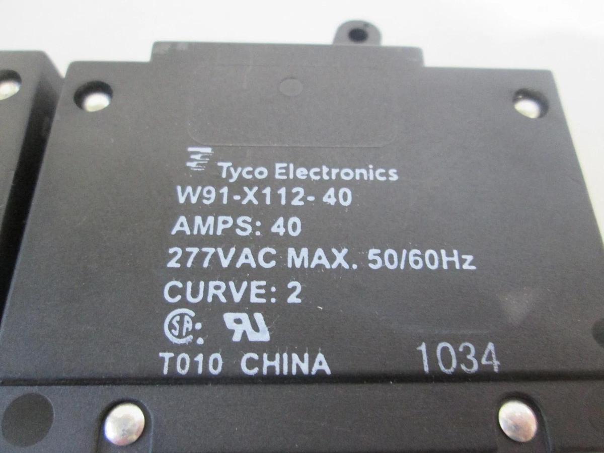 Tyco Electronics, W91-X112-40, Circuit Breaker, 40A, 277VAC Max, New, Lot of 2