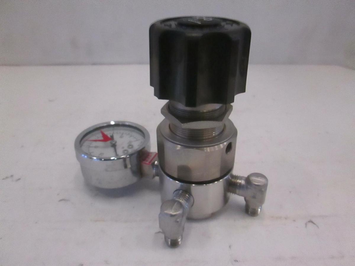 Used Tescom Stainless Steel Regulator, 44-2261-242 w/ 0-100 PSI Gauge, Used