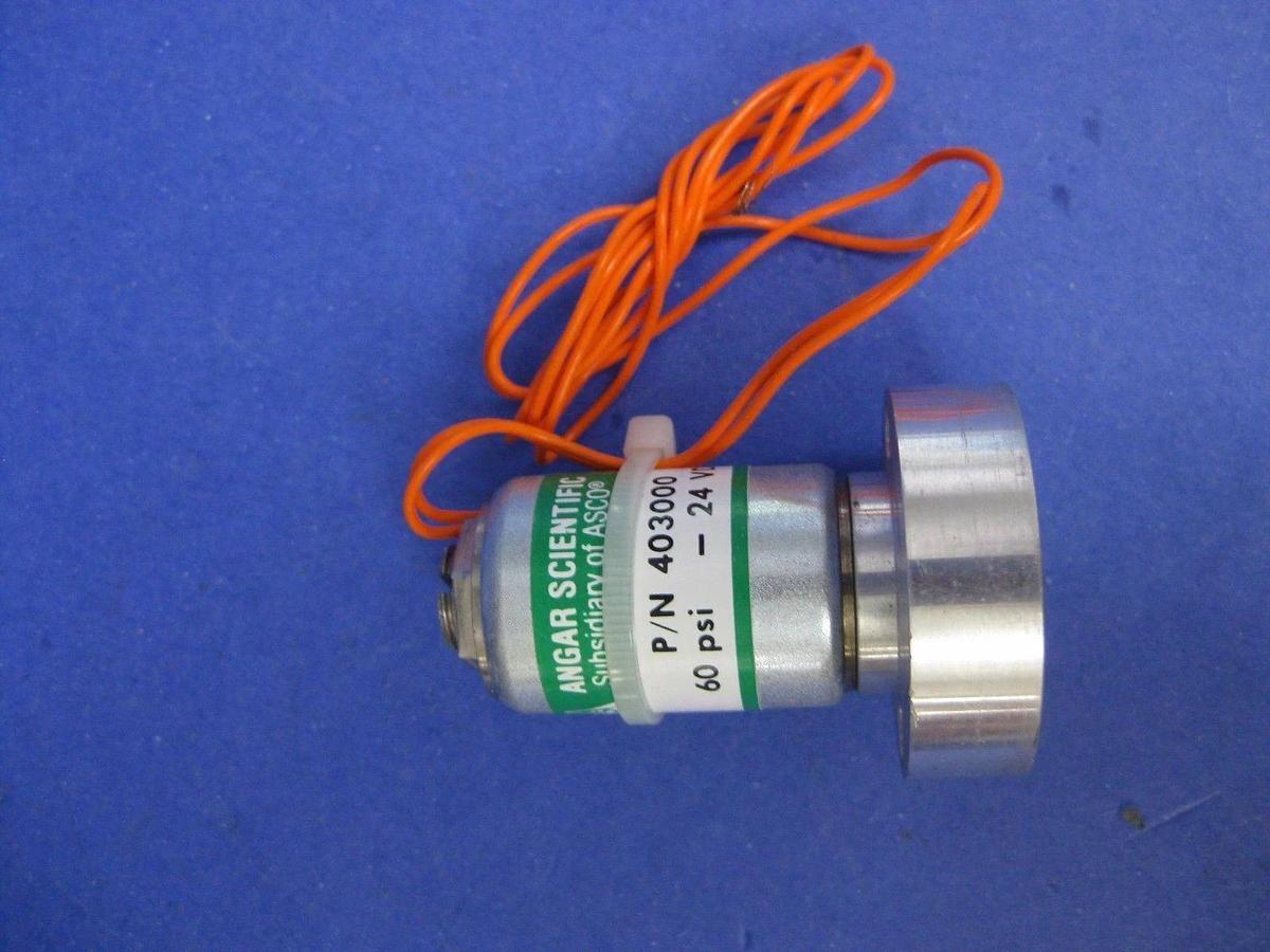 Angar Scientific Asco 403000 Solenoid Valve, 24VDC, 60 PSI, New