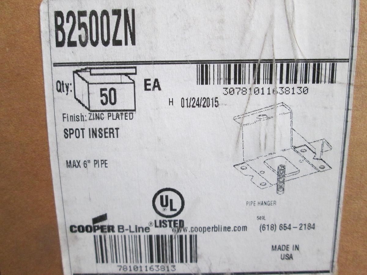 Used Cooper B-Line, B2500ZN, Cable Tray Clamp Zinc Plated 50pcs New In Box