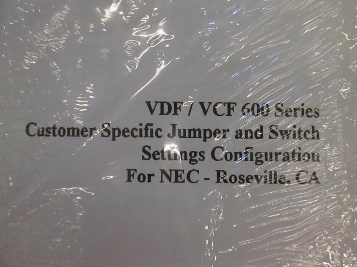 Used Varian VDF/VCF 600 Series NEC-Roseville,CA Jumper and Switch Configuration