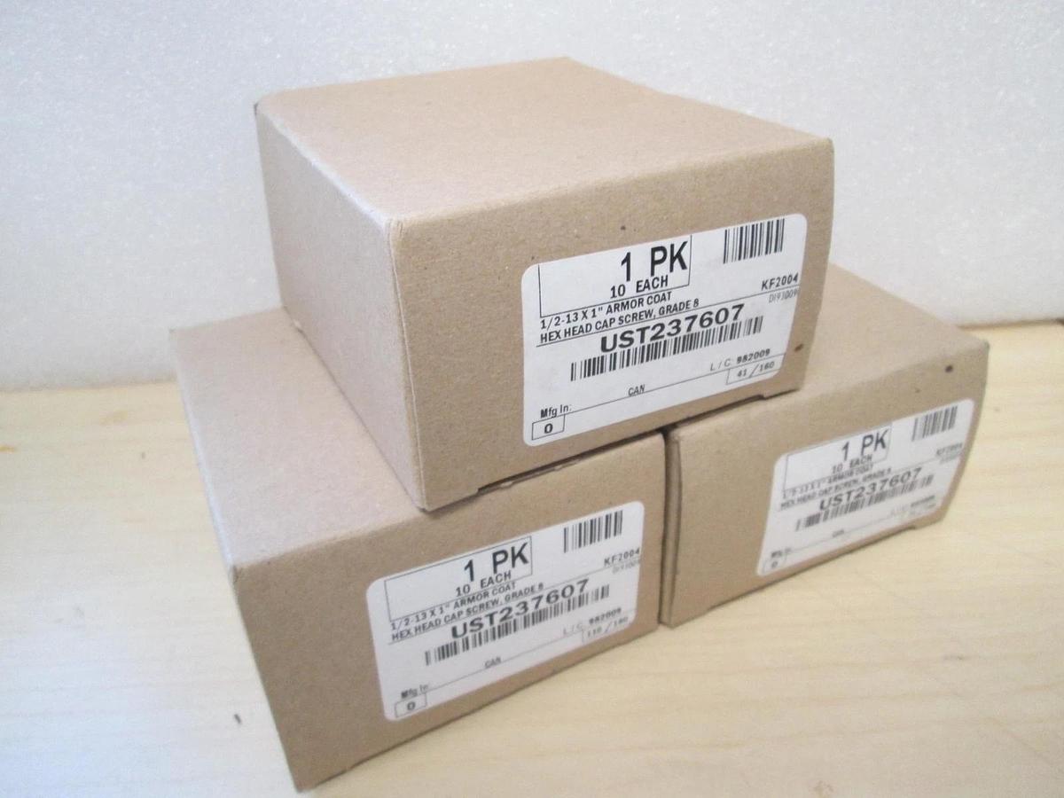 Hex Head Cap Screw UST237607, 1/2"-13 x 1" Armor Coat Steel, Lot of 30 New