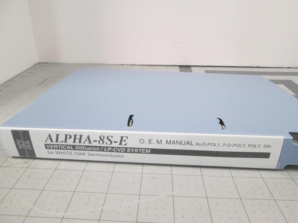 Used TEL Tokyo, ALPHA-8S, O.E.M. Manual, As-D-Poly, P-D-Poly, Poly, SiN, Used