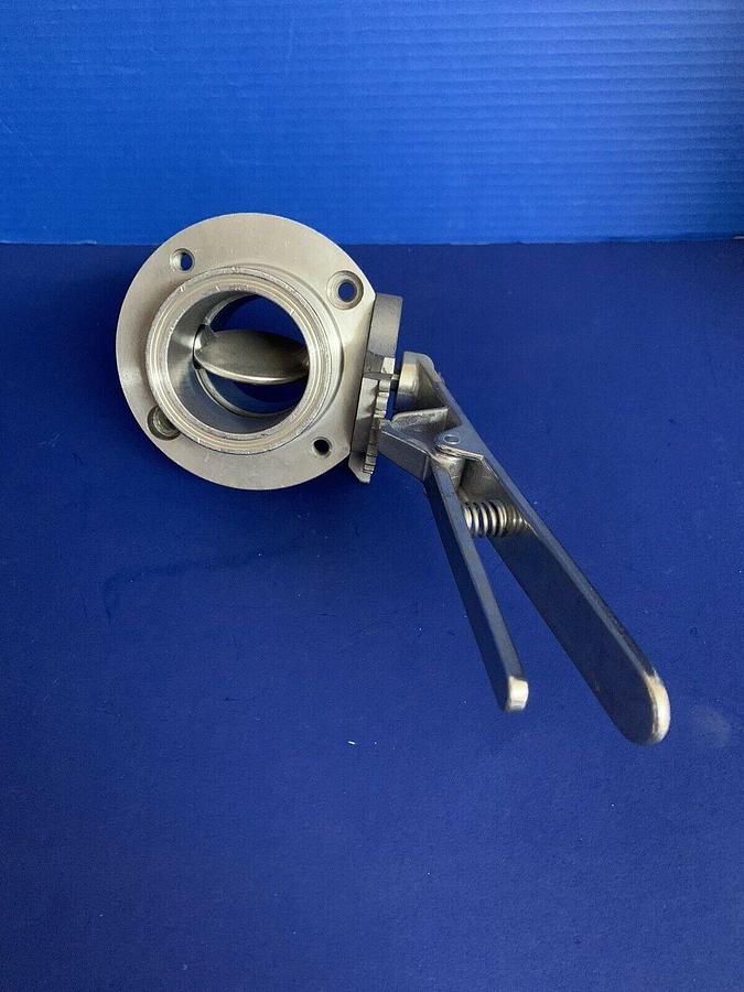 Used 2" Sanitary Flange Butterfly Valve with Clamp Handle, Used