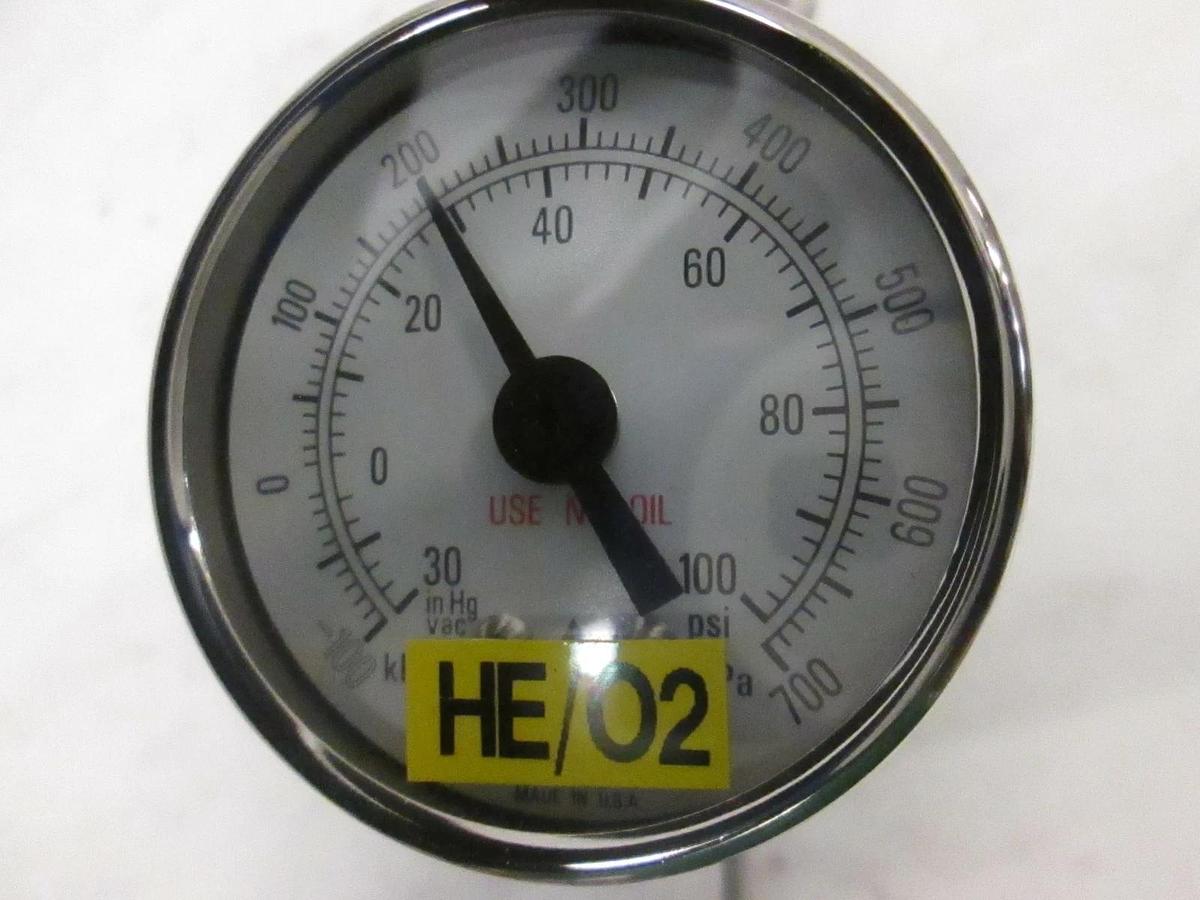 Used VMB Gas stick Used AP502 SM Regulator, Nupro shutoff, 30-0-100 gauge,