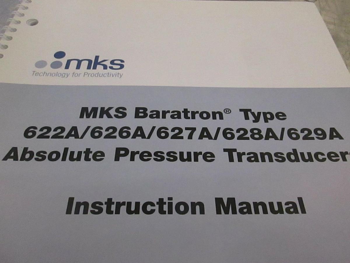 MKS Type 622A/626A/627A/628A/629A Absolute Pressure Trans Manual, 114492-P1, New