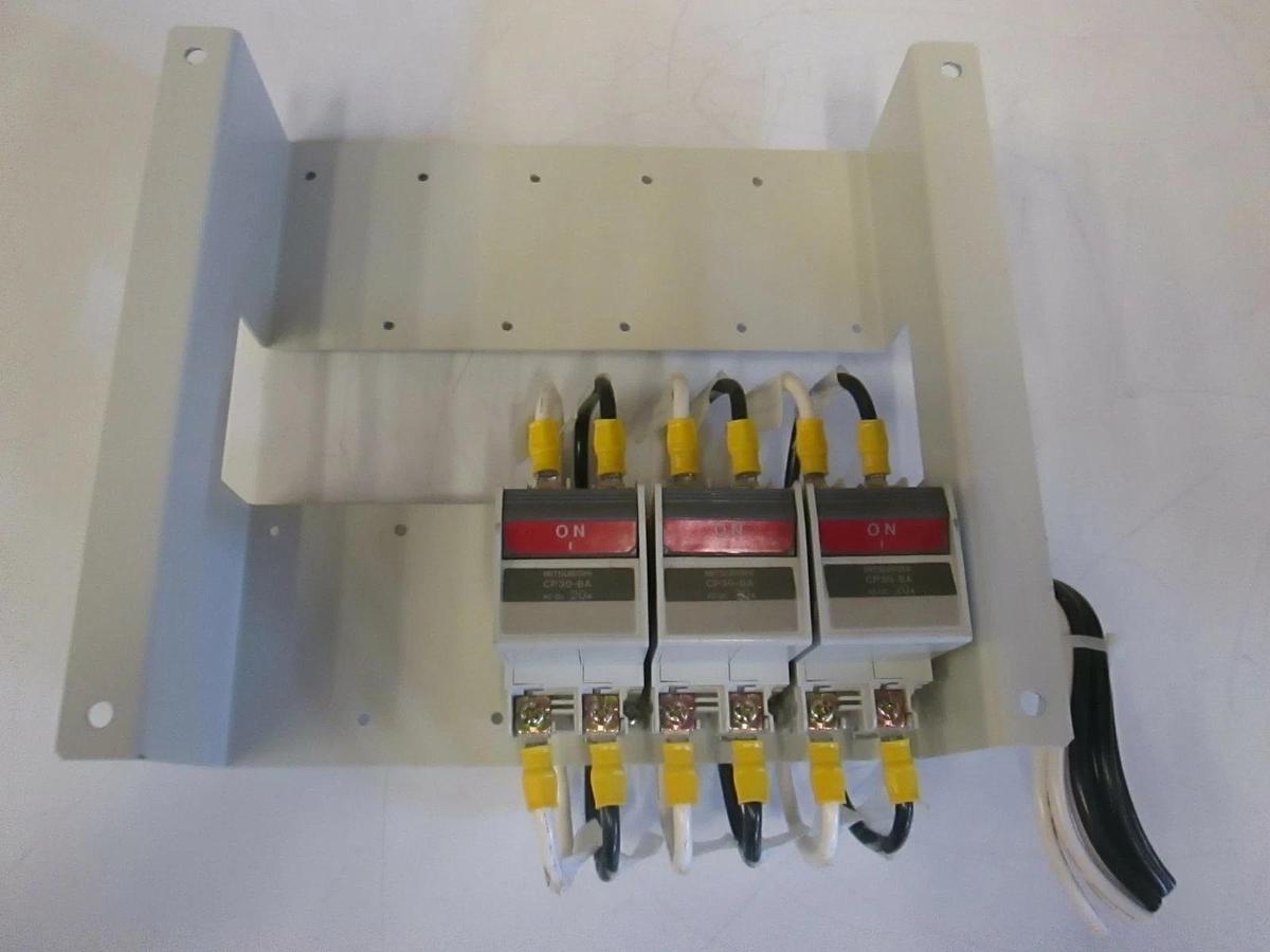 Used Mitsubishi CP30-BA Circuit Protector Assy w/ Mounting Bracket, Used