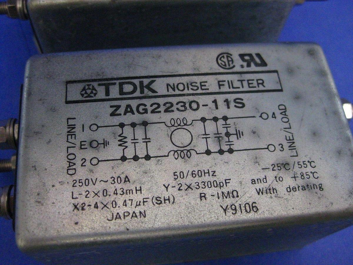Used TDK Noise Filter ZAG2230-11S - LOT of 2 Used