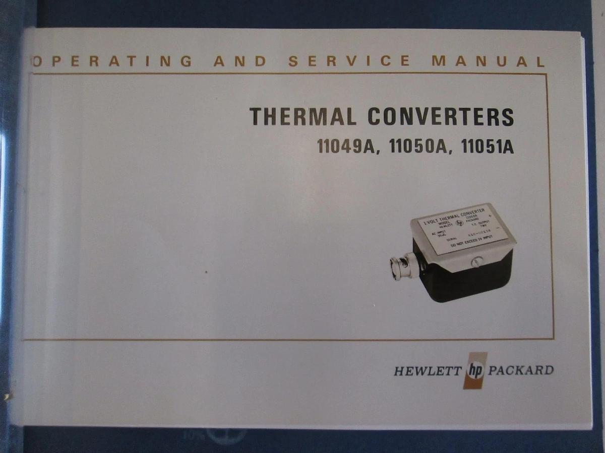 Used HP Thermal Converters 11049A, 11050A, 11051A Operating and Service Manual, Used