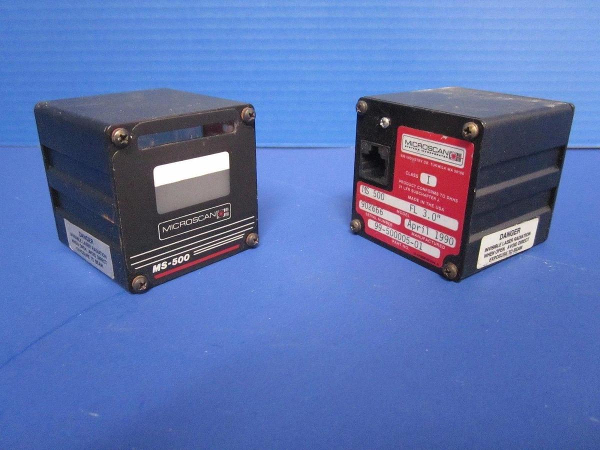 Used Microscan MS-500 FL 3.0" Laser Barcode Scanner 99-500005-01 - Lot of 2 Used
