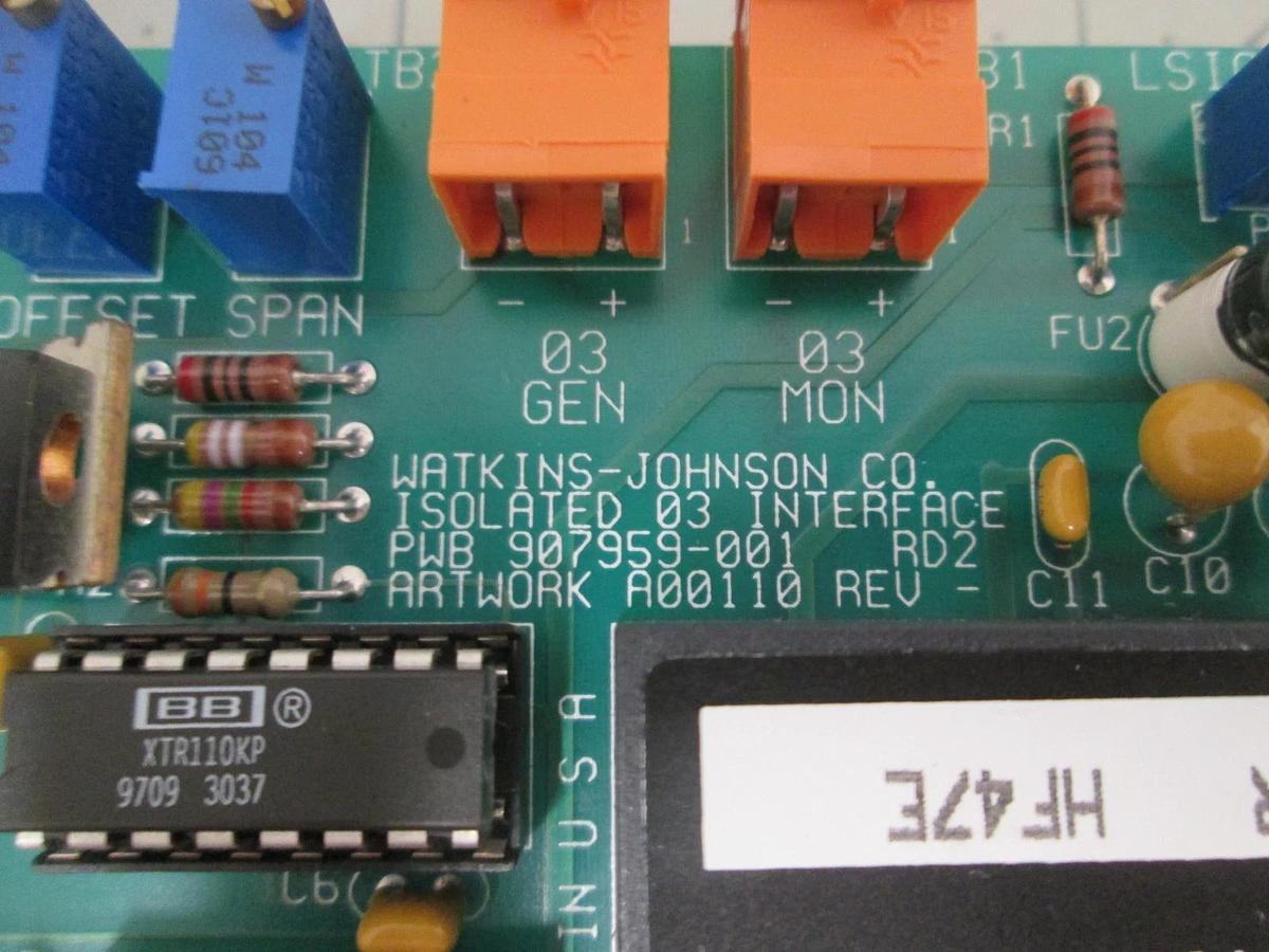 Watkins Johnson, 907960-001R, Isolated Interface PCB Assy, New