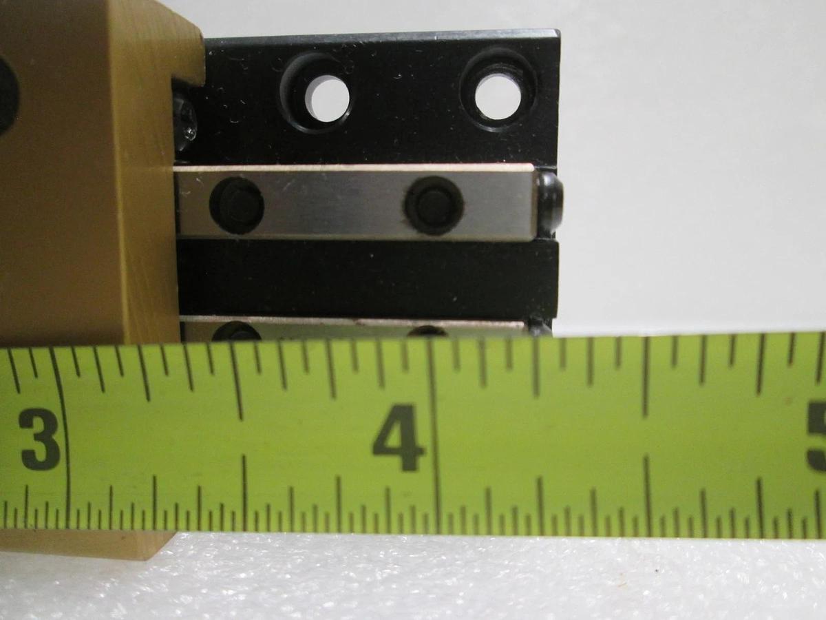 Used Del-Tron, Linear Bearing Guide Block w/ Guide Rail, Used