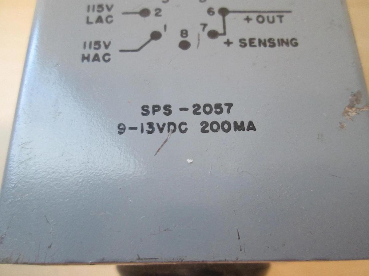 Used Plug In Instruments Inc., SPS-2057, 9-13VDC 200MA, Time Delay Relay, Used