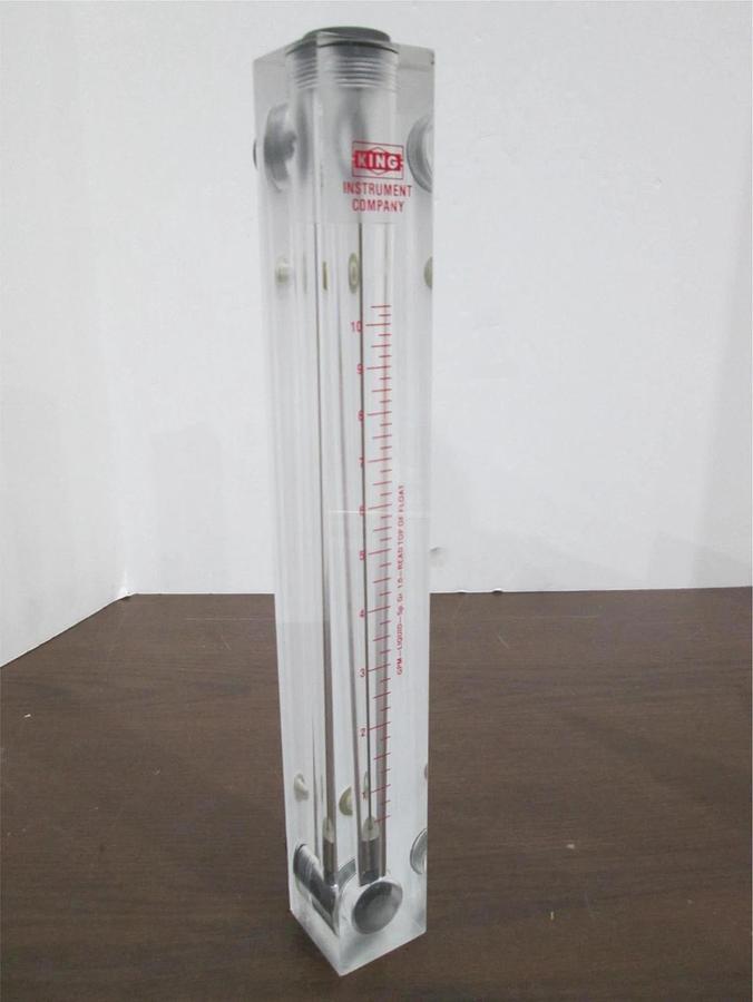 Used King Instrument, Sp. Gr. 1.0, 0.5-10.5 GPM, Flowmeter, Used