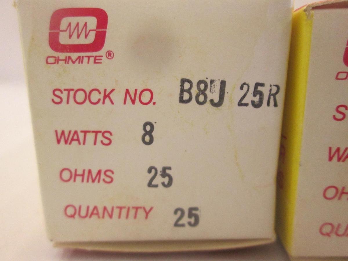 Ohmite, B8J 25R, Power Resistor, 8W, 25 Ohms, New, Lot of 63