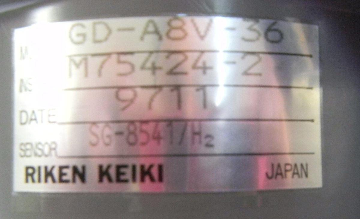 Used Riken Keiki GD-A8V-36 TEL FNC Side Gas Sensor