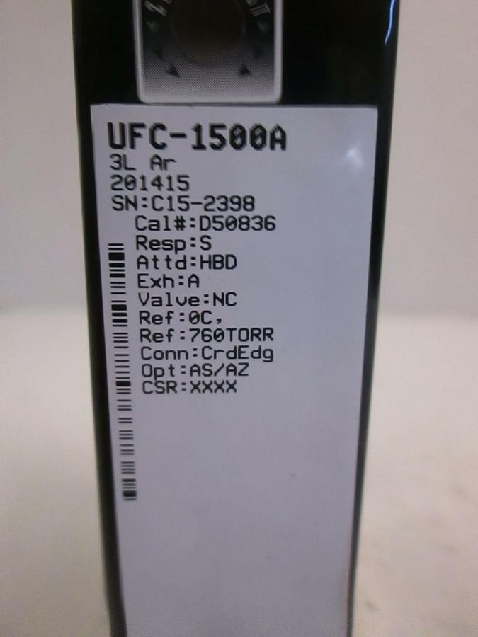 Used Unit UFC-1500A Mass Flow Controller, Gas, Ar, 3L