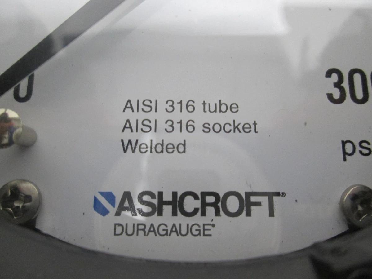 Ashcroft, Duragauge, 4-1/2", 0-300 PSI, Silicone Fill, New