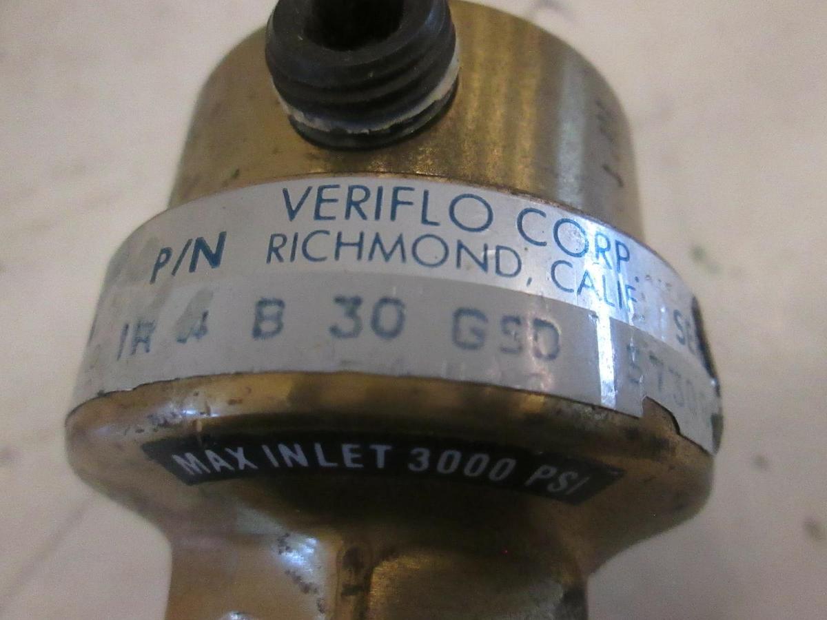 Used Veriflo Regulator, IR4B30GSD, 3000 Max Inlet PSI, Used