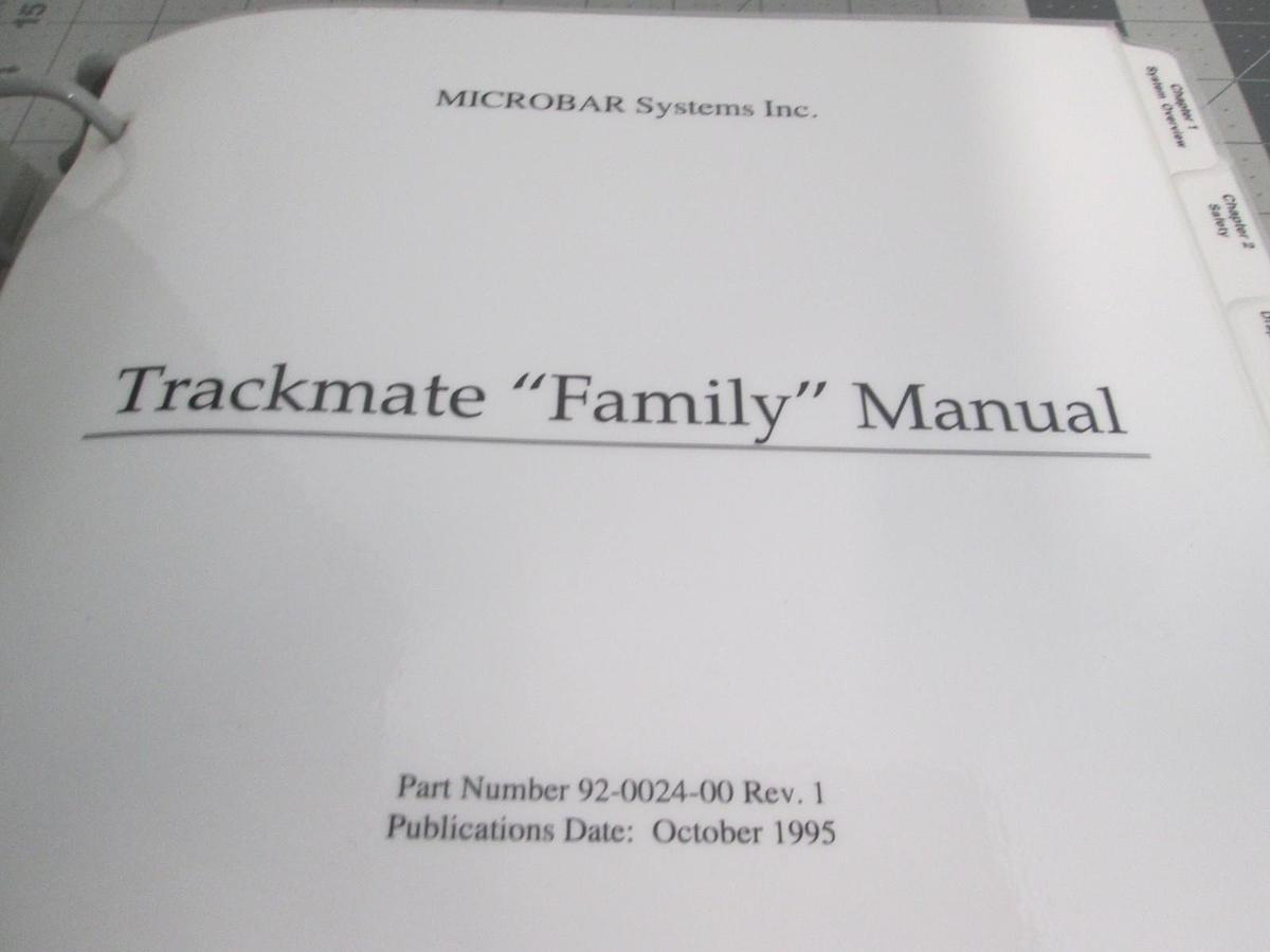 Used Microbar Systems, Trackmate Family Manual, 92-0024-00, Used