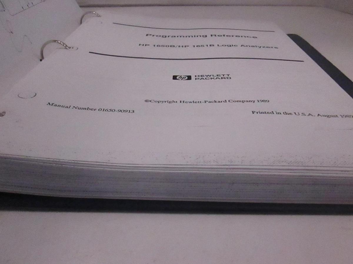 Used HP 1650B/ HP 1651B Logic Analyzers Programming Reference, Used