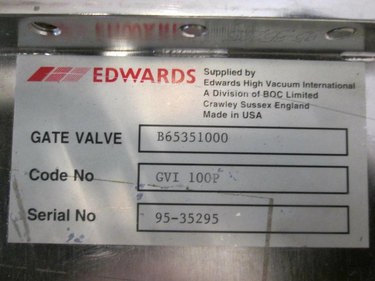 Used Edwards, GVI 100 P, Gate Valve No Copper, Used