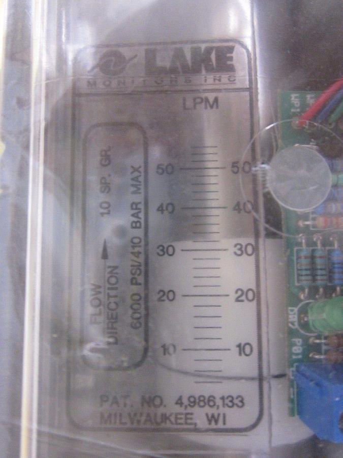 Lake Monitors Inline Flow Rate Meter/Transmitter R3S7WB15-LPM, AMAT #1040-01109