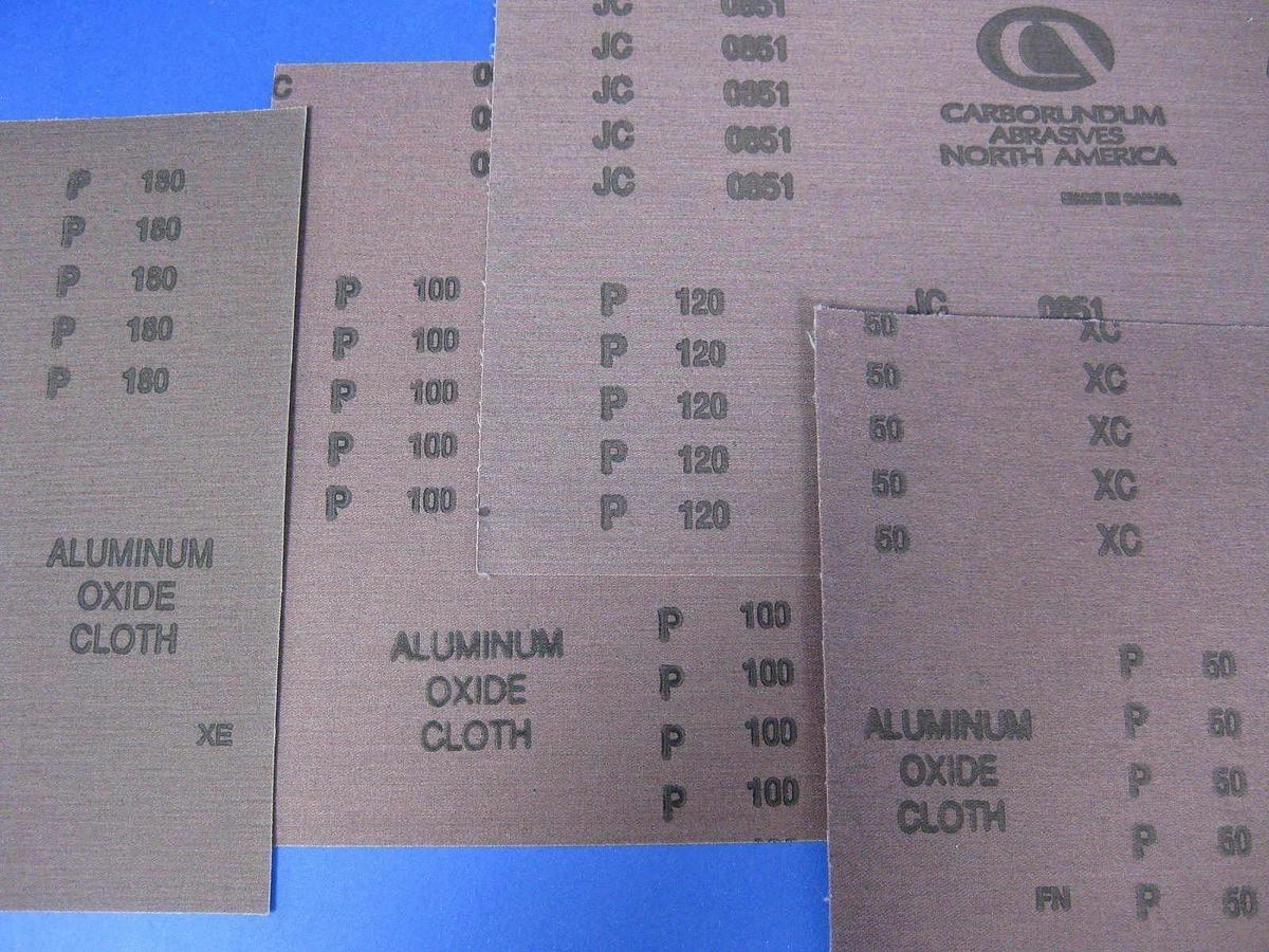Aluminum Oxide Cloth, 9" X 11" Mixed lot of 50/100/120/180 Grit, 161 Sheets