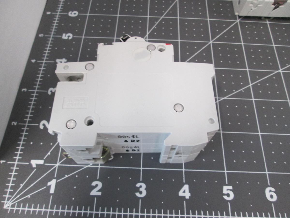 Used ABB, S262-D2, 2 Pole 2A Type D Circuit Breaker 400VAC DIN Rail Lot of 4
