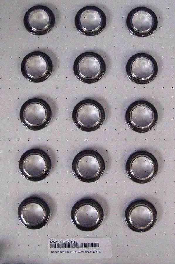 Nor-Cal NW-25-CR-SV-316L Centering Ring w/ Viton O-Ring, NW25 Lot of 15 New