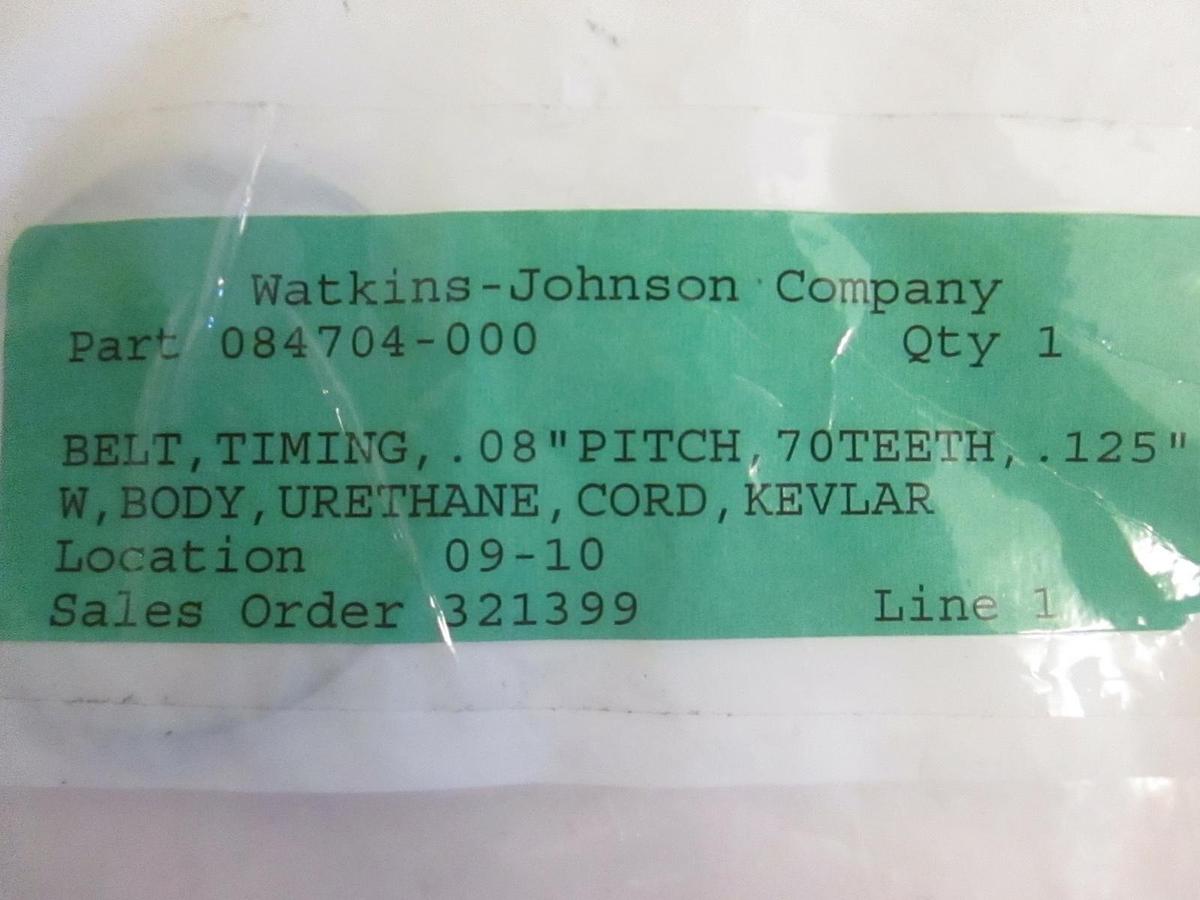 Used Watkings-Johnson, 084704, Timing Belt, .08" Pitch, 70 Teeth, .125", New