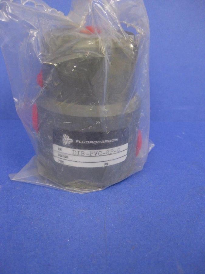 Fluorocarbon DIB-PVC-8P-O Pneumatic Valve, Normally Open - LOT of 2 New