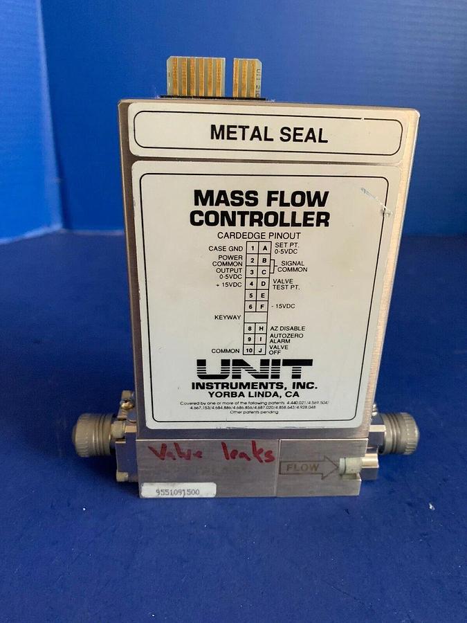 Used UNIT UFC-1660 Mass Flow Controller, Metal Z-Seal, 250 SCCM, CL2, FOR PARTS