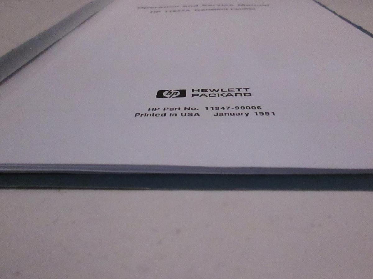 Used HP 11947A Transient Limiter Operating and Service Manual, Used