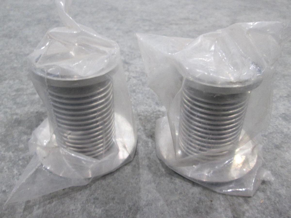 Used Stainless Steel Bellows Vacuum Pipe/Hose, 3"L, 76MM Flange, Used, Lot of 2
