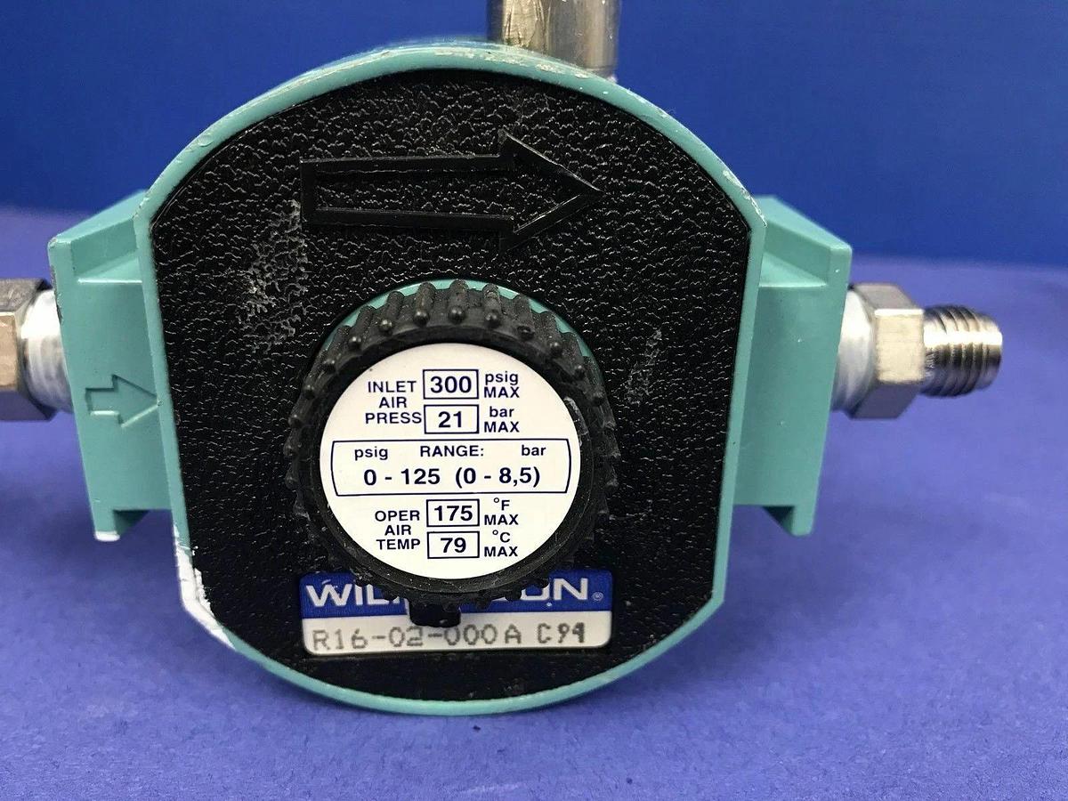 Used Wilkerson R16-02-000A  Regulator Assy w/  Nupro 6LV-DAVR4-P-GR Valve, Used