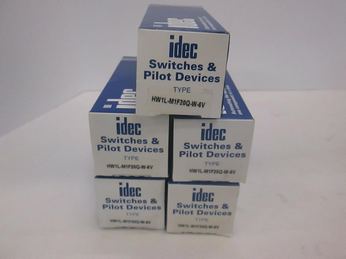 Idec, Push Button Switch, HW1L-M1F20Q-W-6V, New, Lot of 5