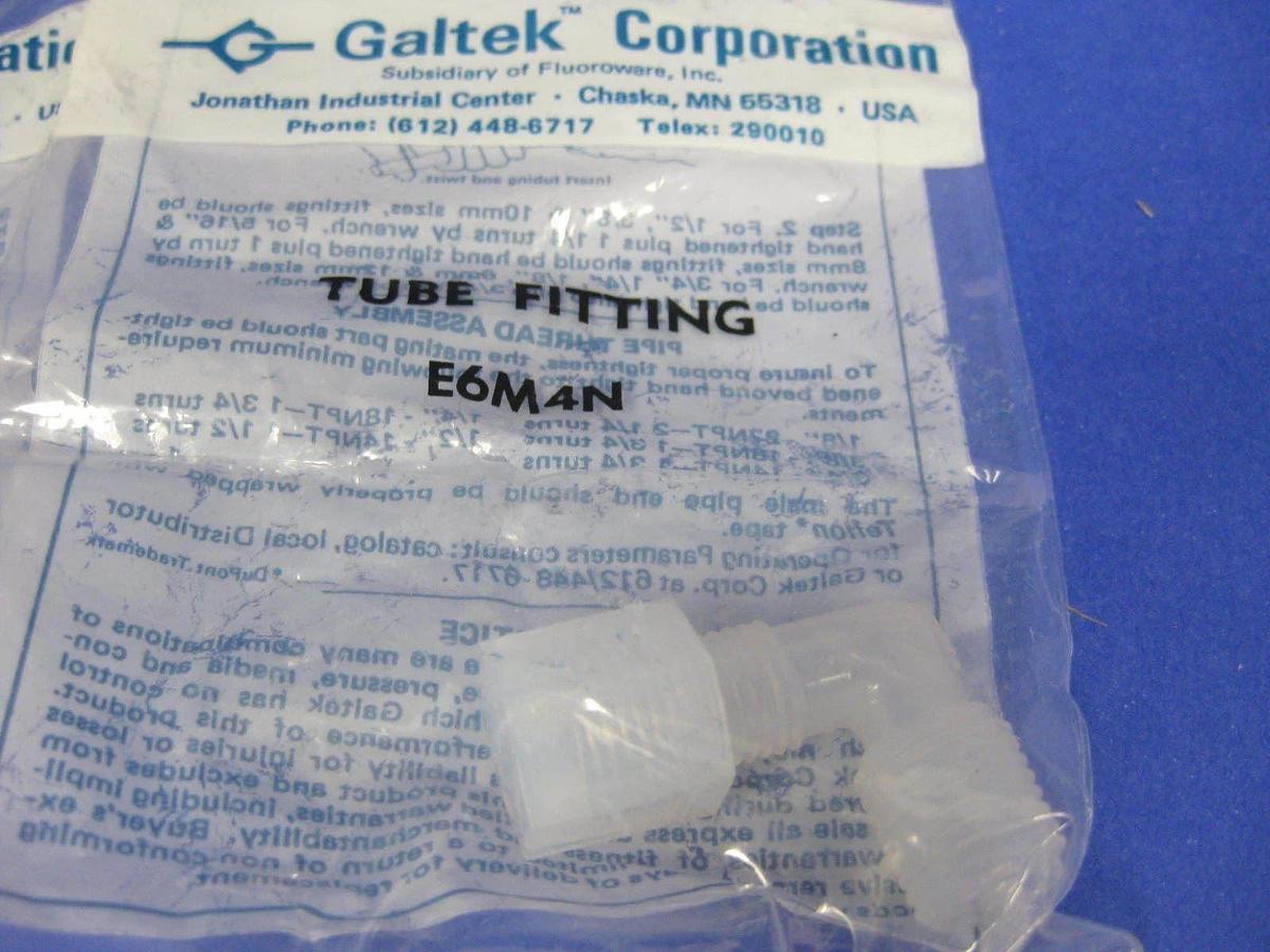 Galtek Entegris E6M-4N PFA Elbow Adapter, 6mm Tube, 1/4" MNPT, Lot of 5 NEW