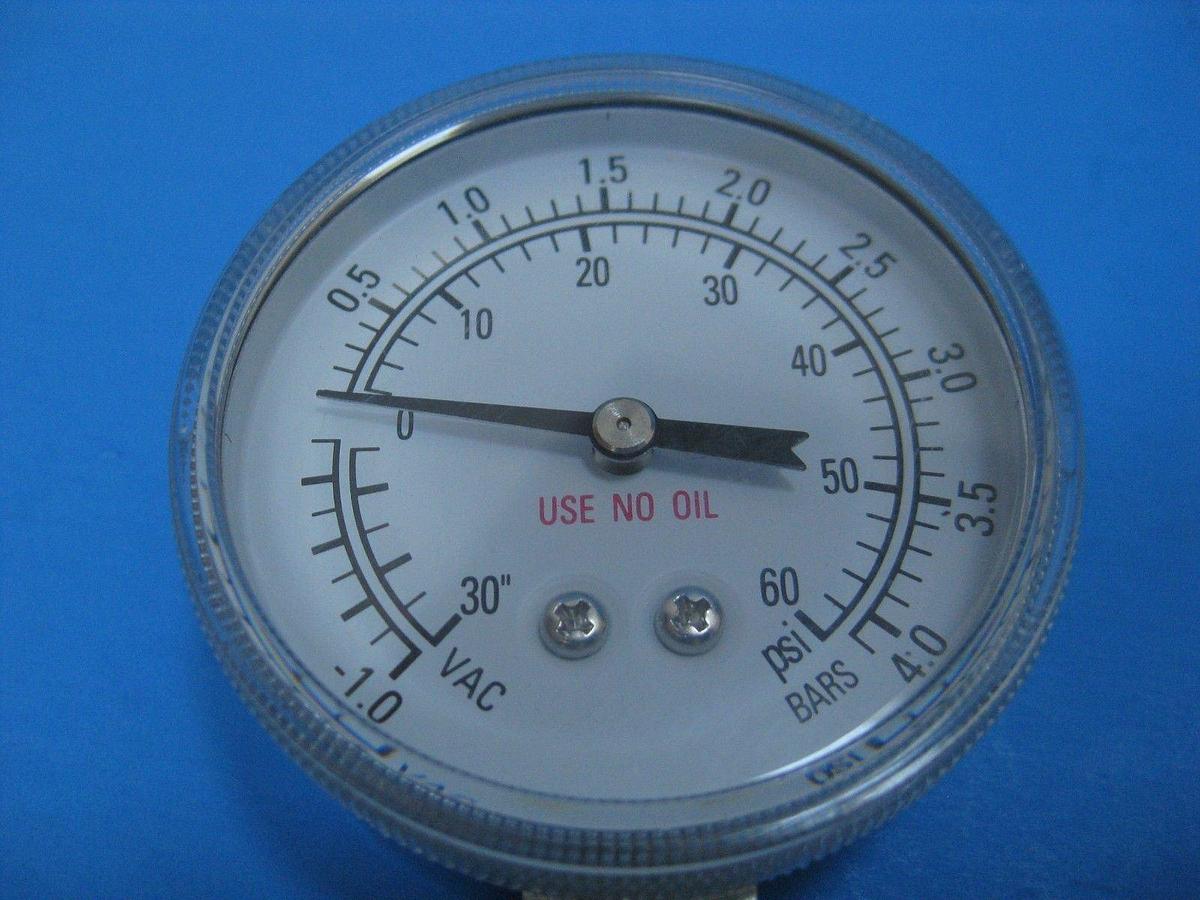 Used Pacific Scientific Gauge 30"-0-60 psi / -1-4 bar, 1/4" FVCR