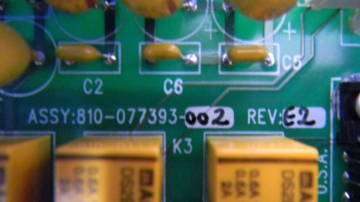Used Lam Research 810-077393-002 Rev E2, Chamber Inter., PCB, Working When Removed