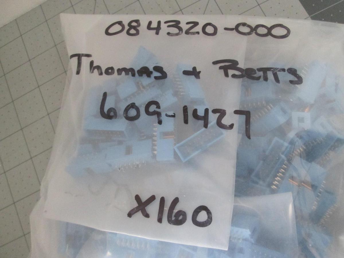 Thomas Betts, 609-1427, 14 POS, Male Header Connector, New, Lot of 160