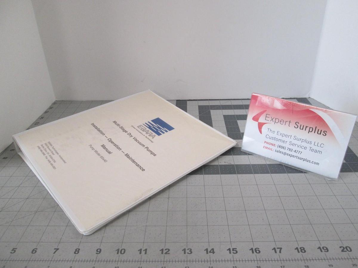 Used Ebara, Dry Pump Model 65x40 Installation, Operation and Maintenance Manual, Used