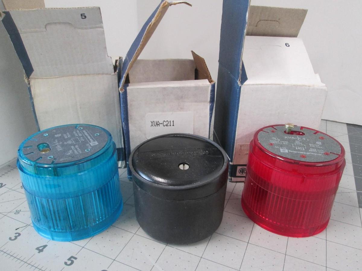 Telemecanique Red (XVAC 461) & Blue (XVAC 441) Flashing Light w/ Beacon Base