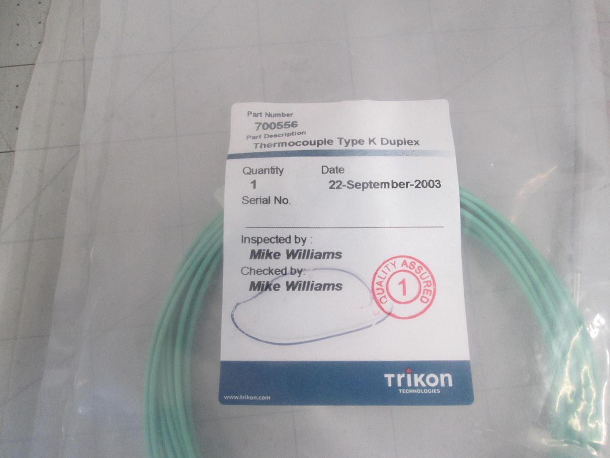 Trikon Technologies, 700556, Type K Duplex, Thermocouple New NOS Semiconductor
