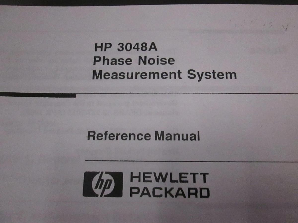 Used HP 3048A Phase Noise Measurement System Reference Manual, Used