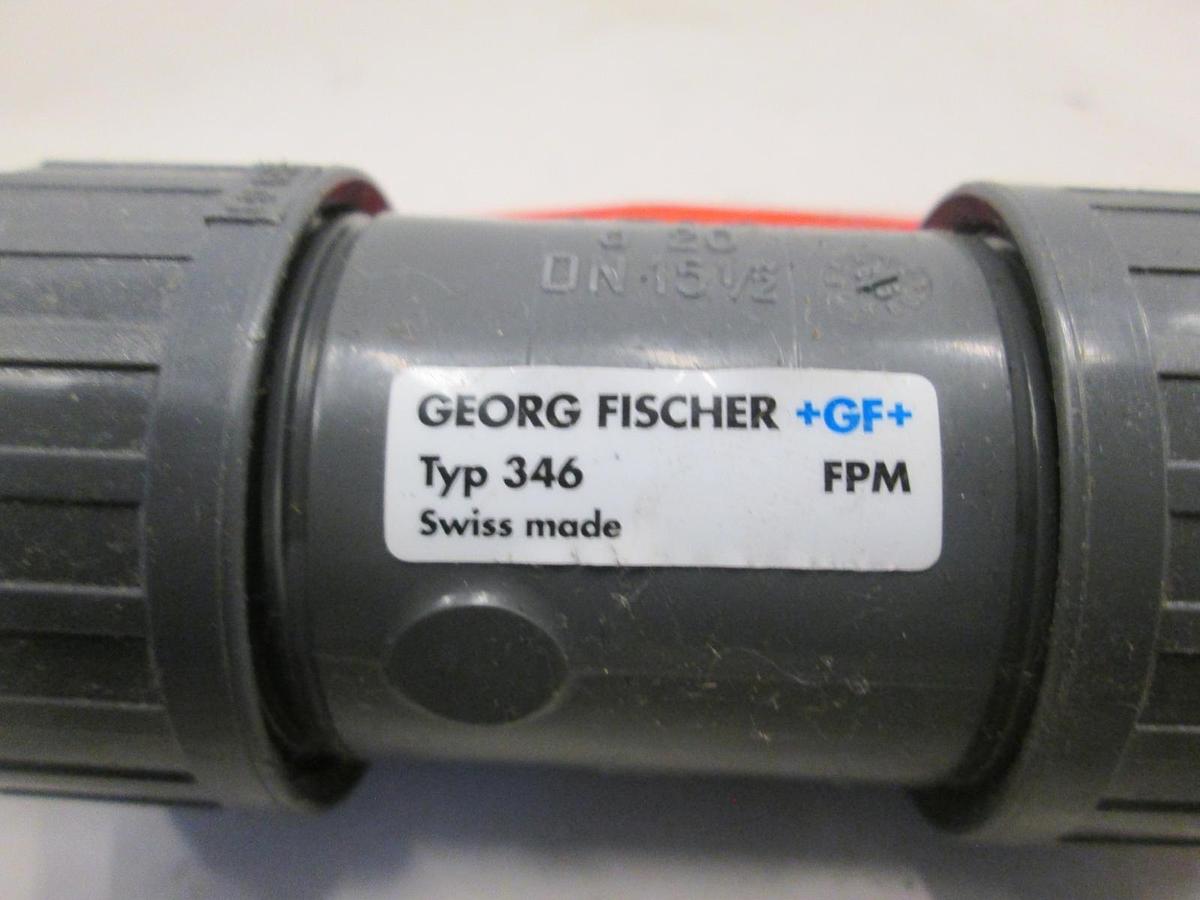 Used George Fischer, Type 346, DN 15 1/2", 2 Way Ball Valve, Used, Lot of 2