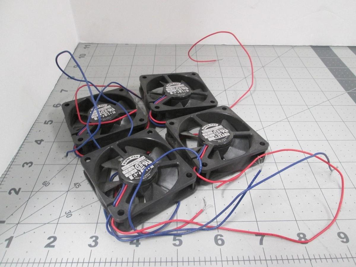 Used Elina Fan, HDF6015L-12LB, 12VDC, 75mA, Used, Lot of 4