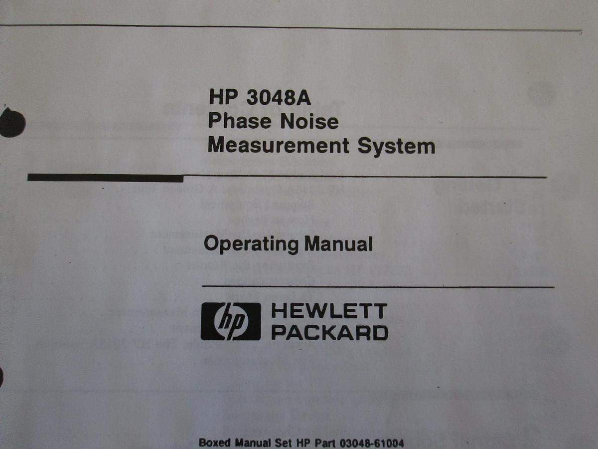 Used HP 3048A Phase Noise Measurement System Operating Manual, Used