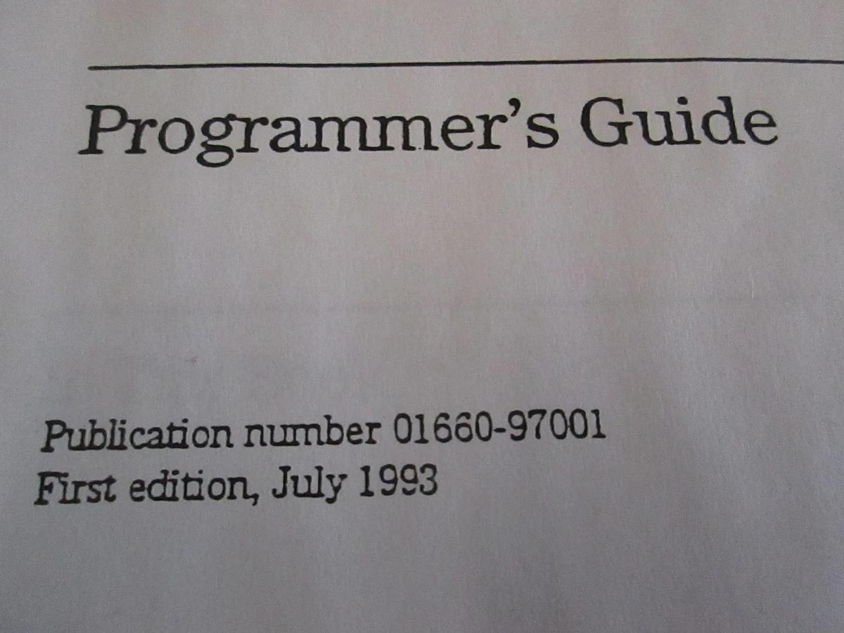 Used HP 1660A/AS-Series Logic Analyzer Programming Manual, Used